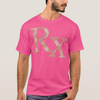 Rx-symbol för rosa Cow Print Pharmacy Rx T Shirt