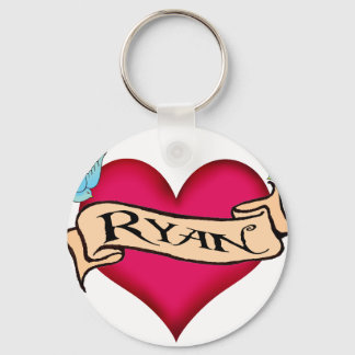 Ryan - Anpassningsbar Heart Tattoo T-shirts & Gift Nyckelring