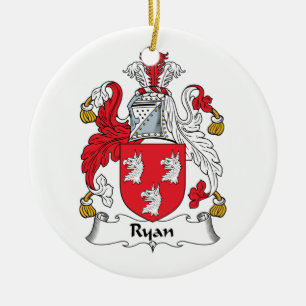 Ryan familjvapensköld julgransprydnad keramik