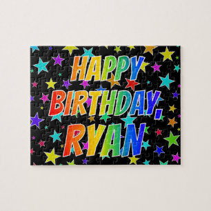 ’RYAN’ First Namn, Roligt ’GRATTIS PÅ FÖDE Pussel