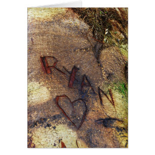 Ryan Kärlek Träd Carving Card Hälsningskort