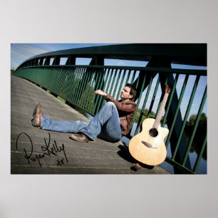 Ryan Kelly musik - affisch - undertecknad gitarr