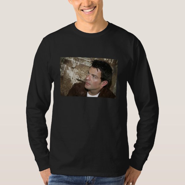 Ryan Kelly musik - långärmadBlk - LeatherJacket Tee Shirt (Framsida)