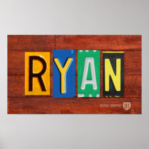 RYAN-licensskylt som tillåter att Namn Poster