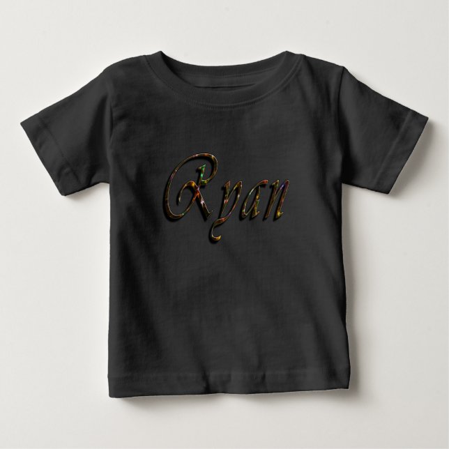 Ryan, Namn, Logotyp, Baby Svartskjorta T Shirt (Framsida)