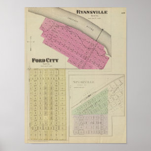 Ryansville Ford stad, Spearville, Kansas Poster