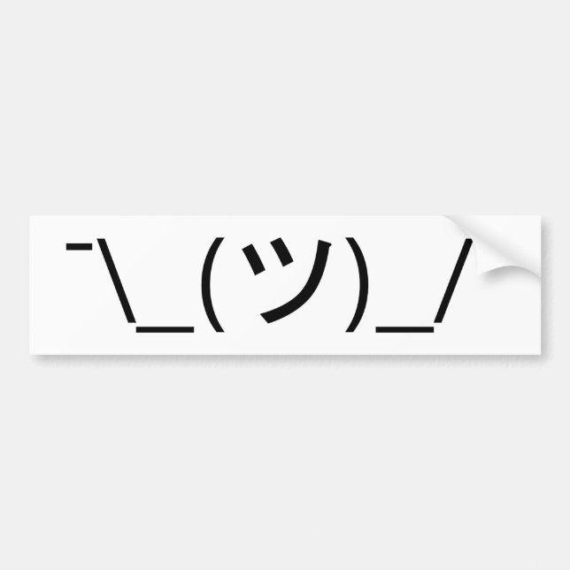 Rycka på axlarna Emoticon¯ \ japanen Kaomoji för Bildekal (Framsidan)