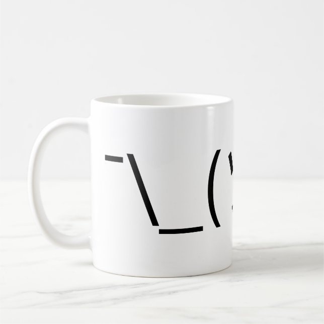 Rycka på axlarna Emoticon¯ \ japanen Kaomoji för Kaffemugg (Vänster)
