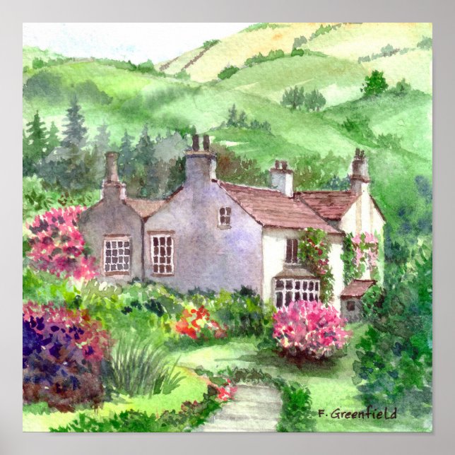 Rydal Mount Home till William Wordsworth i Cumbria Poster (Framsidan)