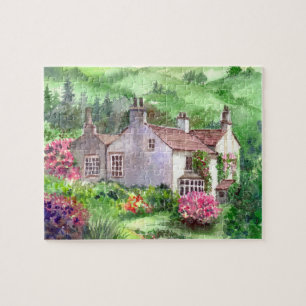 Rydal Mount, William Wordsworth Home Watercolor Pussel