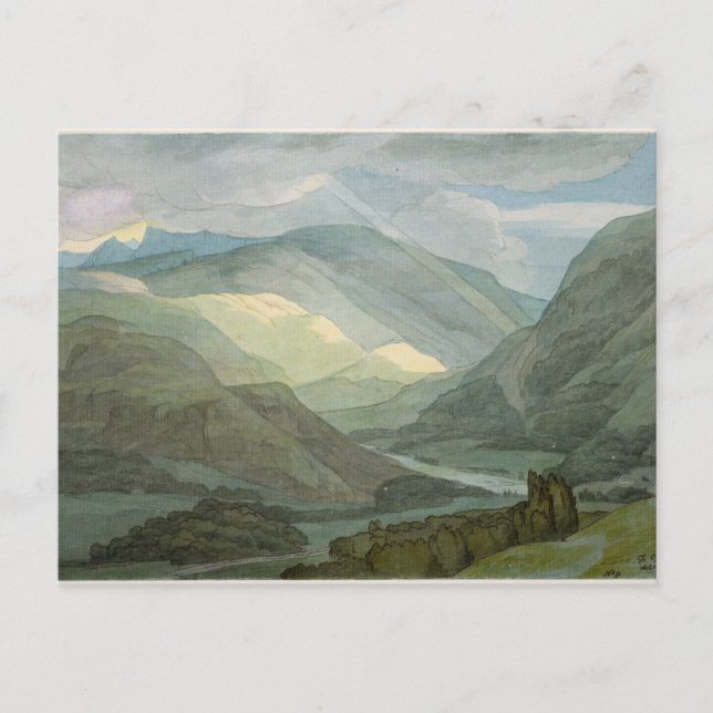 Rydal Vatten, 1786 (w/c) Vykort (Framsida)