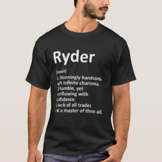 RYDER Definition Personlig Namn Funny Birthday T Shirt