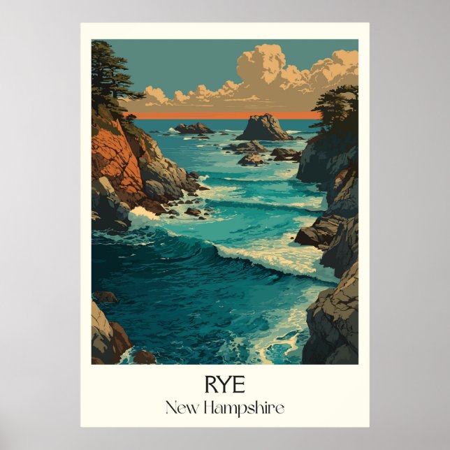 Rye New Hampshire Kuststenar Poster (Framsidan)