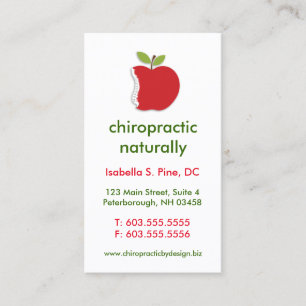 Rygg/Apple vertikala Chiropracticvisitkortar Visitkort