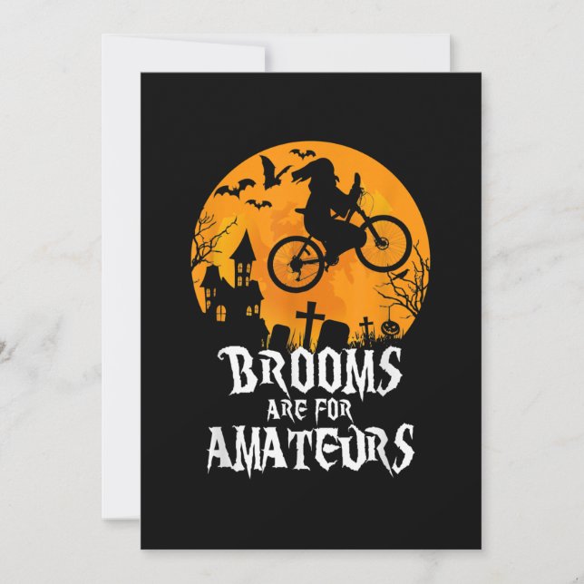 Ryggar är Amateurs Witch Riding Bike Cycling Tack Kort (Framsida)