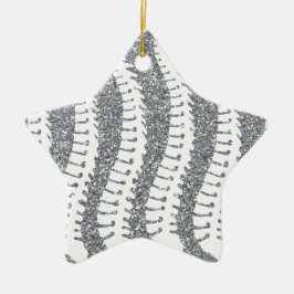 Ryggar och prydnad för FAUXglitterstjärna Julgransprydnad Keramik