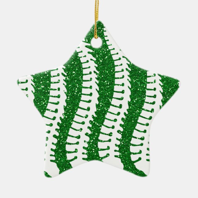 Ryggar och prydnad för stjärna för FAUXglitter Julgransprydnad Keramik (Framsidan)