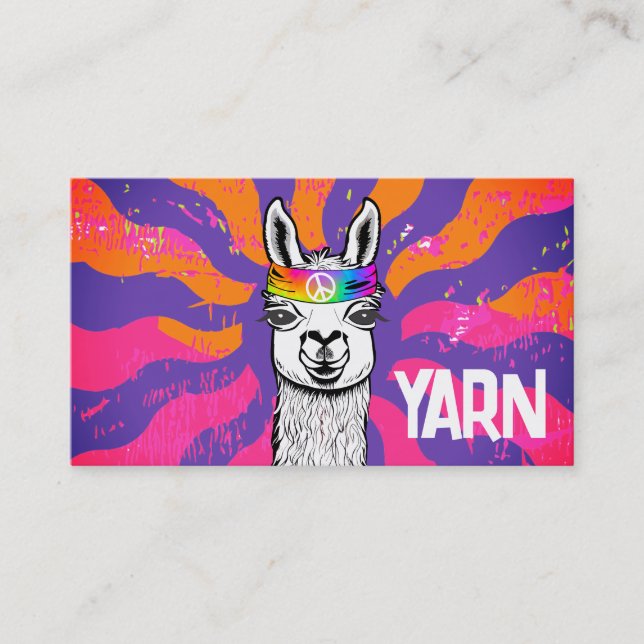 Rygggarn av trikå av Hippie llama Visitkort (Framsida)