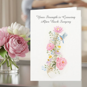 Ryggkirurgi Återhämtning Blommig Ryggrad med Blåfå Kort