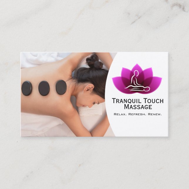 Ryggmassage | Avslappnad heldags-spa-session Visitkort (Framsida)