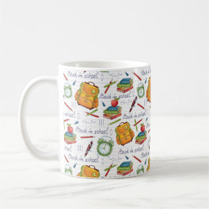 ryggpaket, Bokar och pennor Tecknad Mönster Kaffemugg