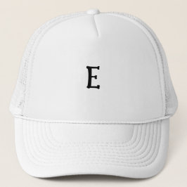 Ryggradsfont Vitt "E"-bokstavsmonogram initial Keps