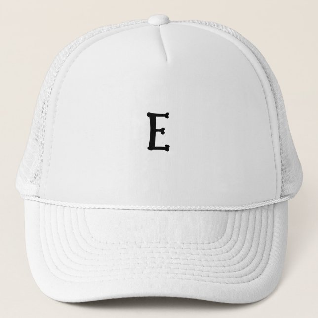 Ryggradsfont Vitt "E"-bokstavsmonogram initial  Keps (Framsida)