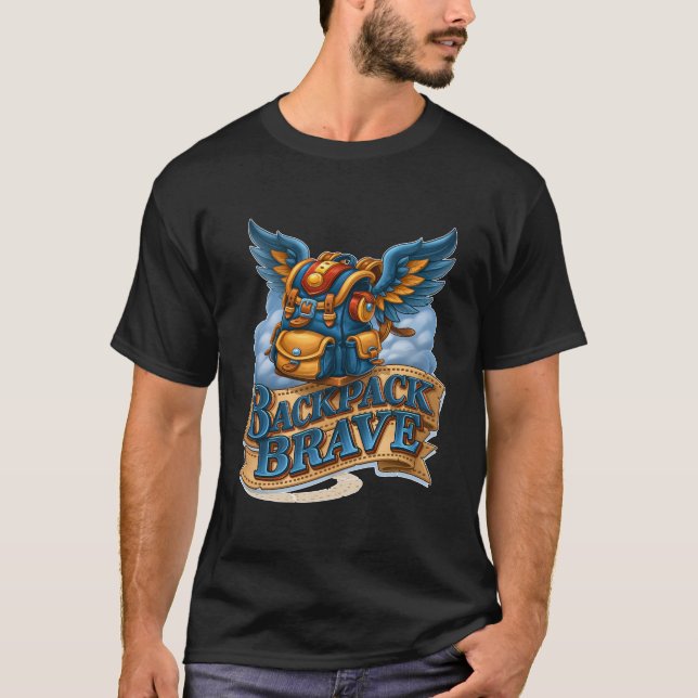 Ryggsäck Modig Magisk Flygande Bevingad Väska T Shirt (Framsida)