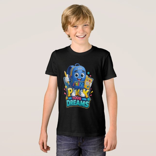 Ryggsäcksbuddy | Söt maskotdesign för skolstarten T Shirt (Framsida Full)