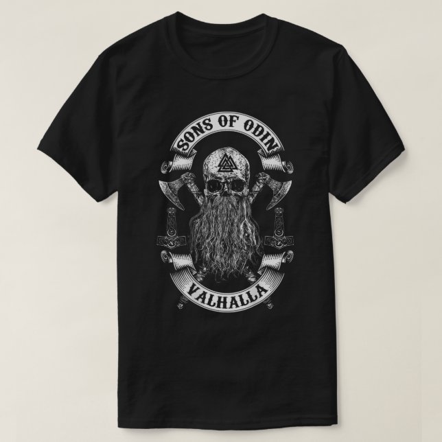 Ryggskulor av ODIN- Vikings Nordish Odin Thor T Shirt (Design framsida)
