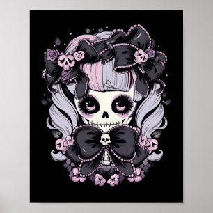 Ryggstickande trådar Halloween Skullverk Poster