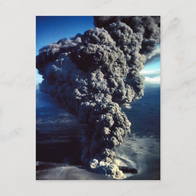 Rykande vulkan vykort (Framsida)