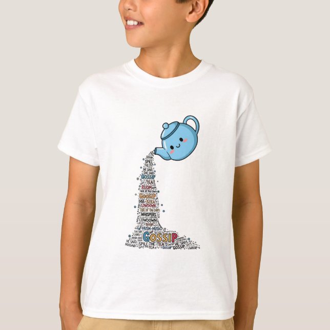 Rykta ut te Kawaii tekanna Barn T Shirt (Framsida)