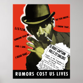 Rykten kostar oss - WW2 Poster