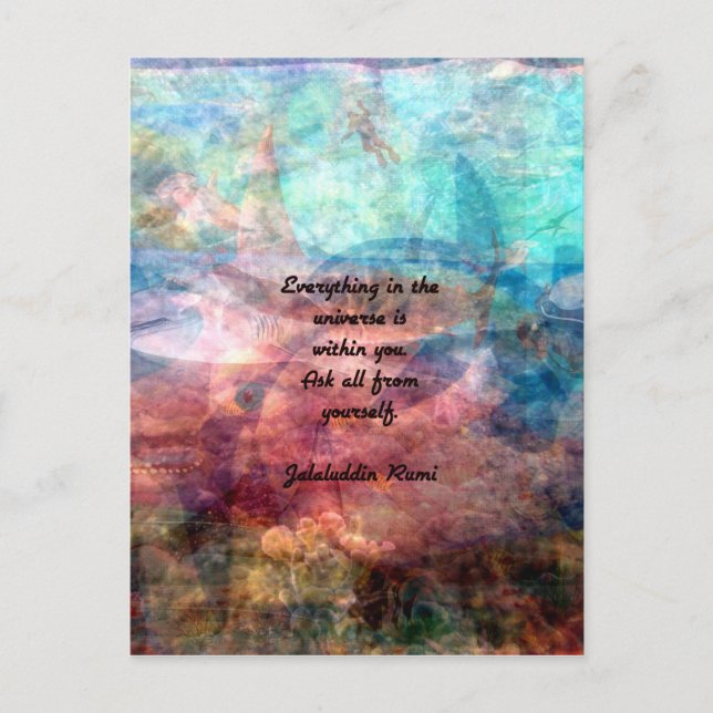 Ryktyftescitat om energi och universell vykort (Framsida)