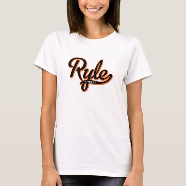 Ryle Raiders Script Baby Doll T Shirt (Framsida)