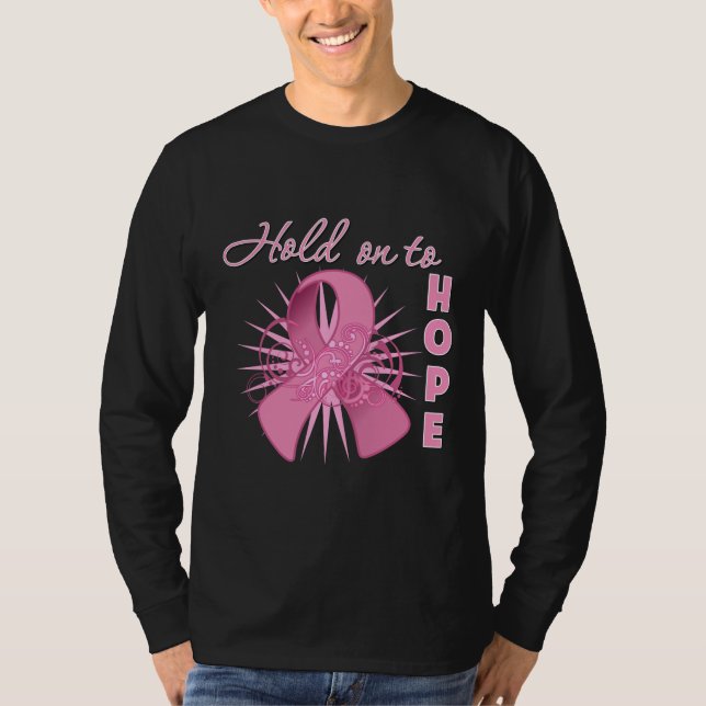 Rym på för att hoppas - bröstcancer tee (Framsida)