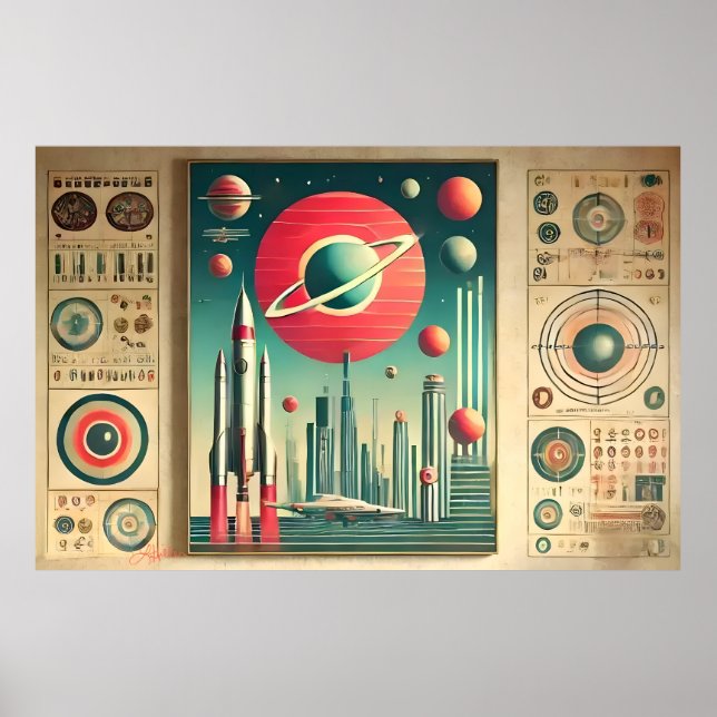 Rymålder Interplanetära Koordinater Utomjordiskt R Poster (Framsidan)
