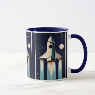 Rymålder Retro 50-tals Rymdskepp Mugg
