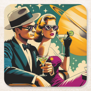 Rymåldern Las Vegas Martini Gangsterfest Underlägg Papper Kvadrat