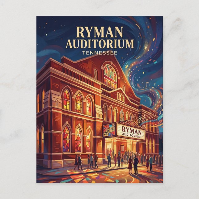 Ryman Auditorium Tennessee Vykort (Framsida)