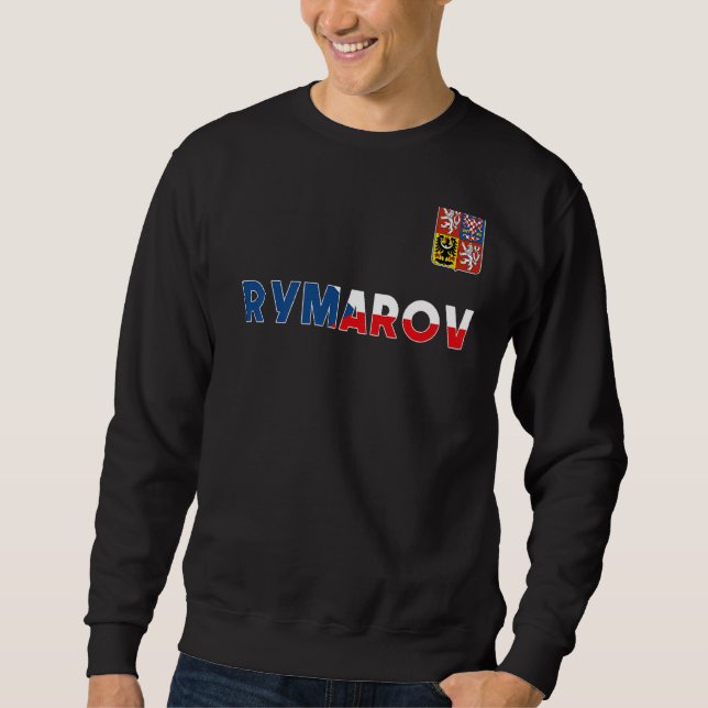 Rymarov Czech Republic Heart Flagga Lejon Jacka Ar Lång Ärmad Tröja (Framsida)