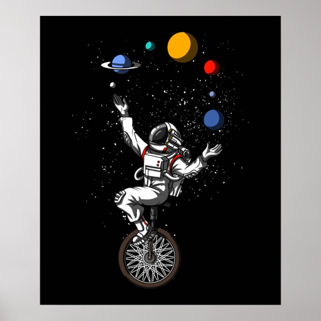 rymastronaut Juggling Planets Cosmic astronomy Poster (Framsidan)