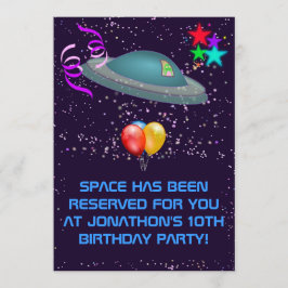 Rymd Alien Barnkalas Inbjudningar