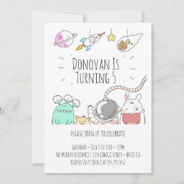 rymd astronaut illustration födelsedags kort inbju