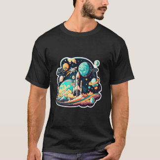 Rymd Astronaut Vetenskaps Planeter Rymden För T Shirt