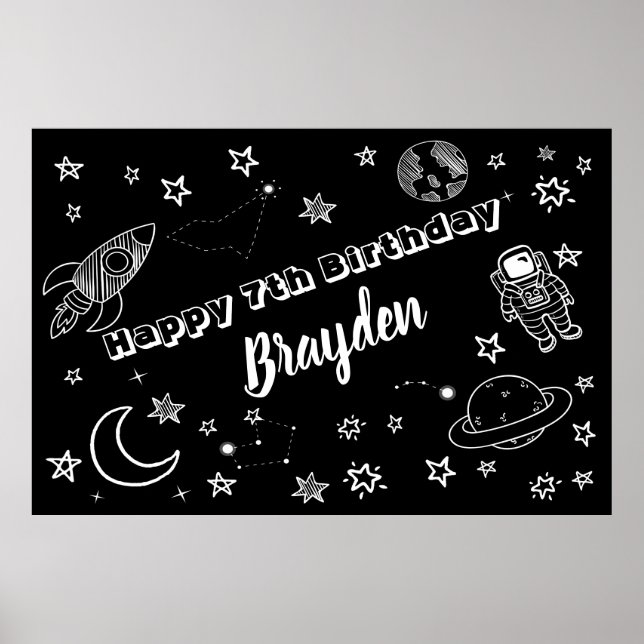 Rymd Bakgrund Rymden Ut ur världens festskylt Poster (Framsidan)