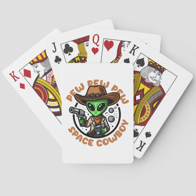 Rymd Cowboy Rolig Alien Casinokort (Baksidan)