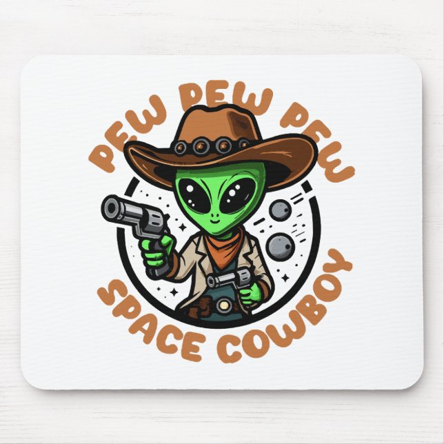 Rymd Cowboy Rolig Alien Musmatta (Framsidan)