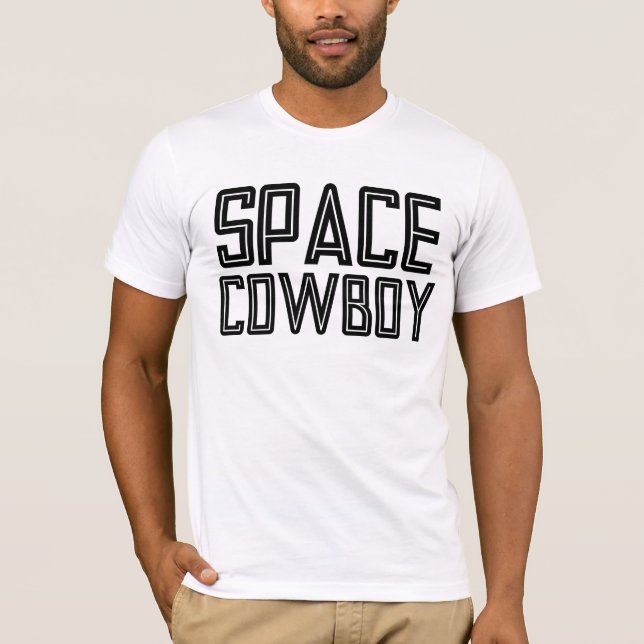 Rymd cowboy, vintage herr T-shirt (Framsida)